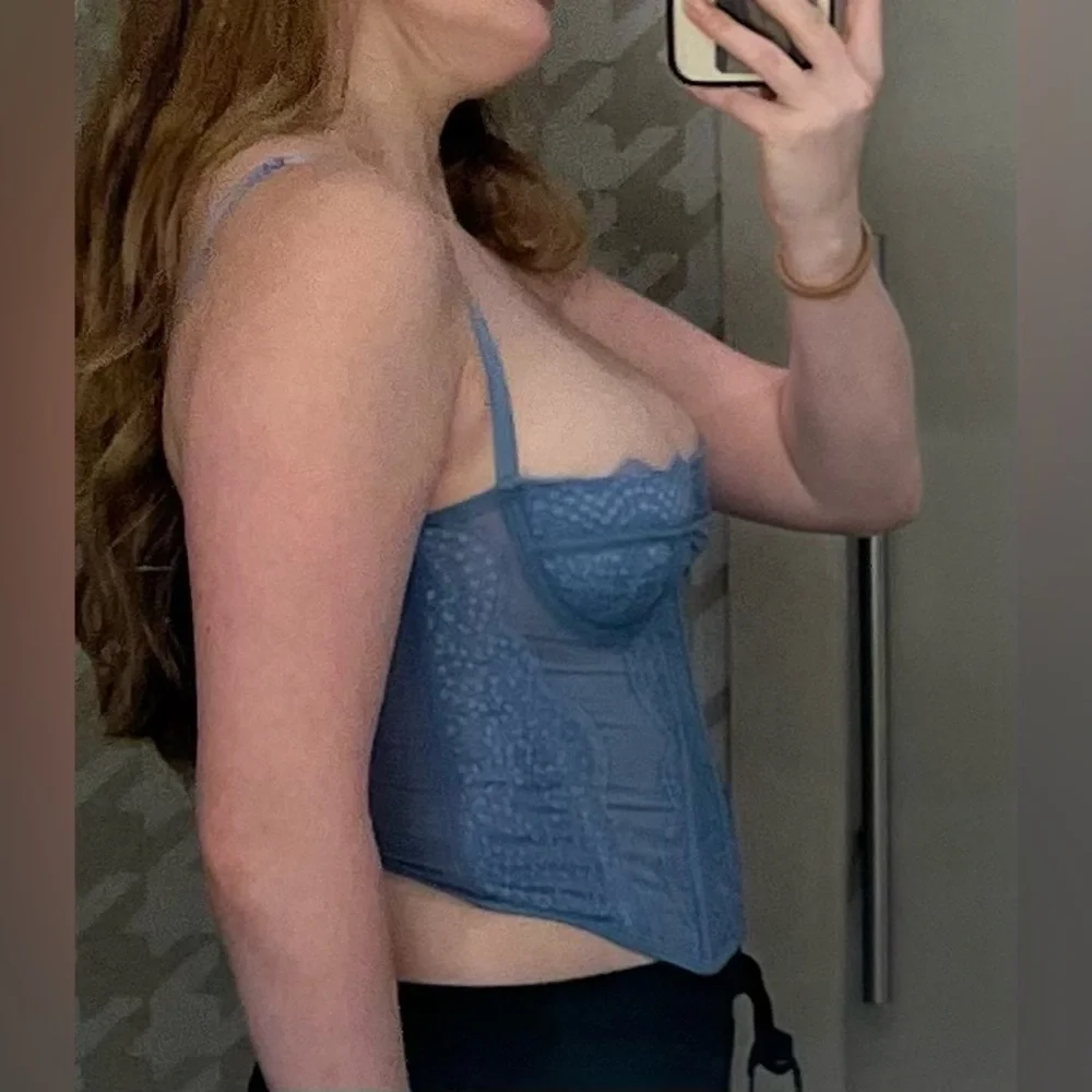 Urban Outfitters Slate Blue Corset Top - Picture 4 of 5